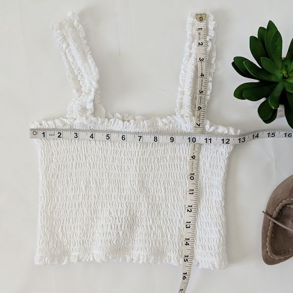 MISS SELFRIDGE Tank Top Crop 6 Small White Stretch - Picture 5 of 5